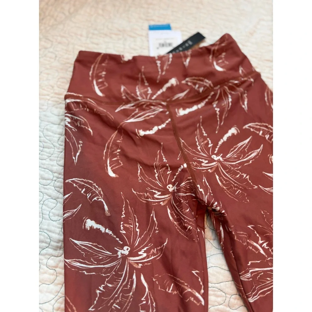 O'Neill‎ Blue Women's Driftaway Harbor Leggings Rust Palm Print XS